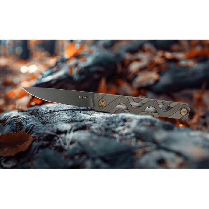Ніж складаний Ruike P878-AK, (8.7 см) 14C28N / 6063Aluminum сірий (P878-AK)