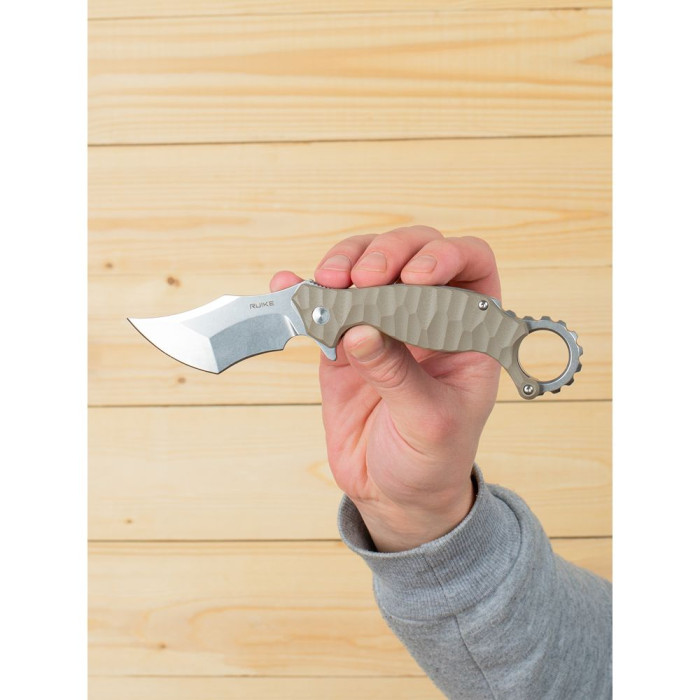 Ніж складаний Ruike P881-W, (7.6 см) 14C28N / G10 бежевий (P881-W)