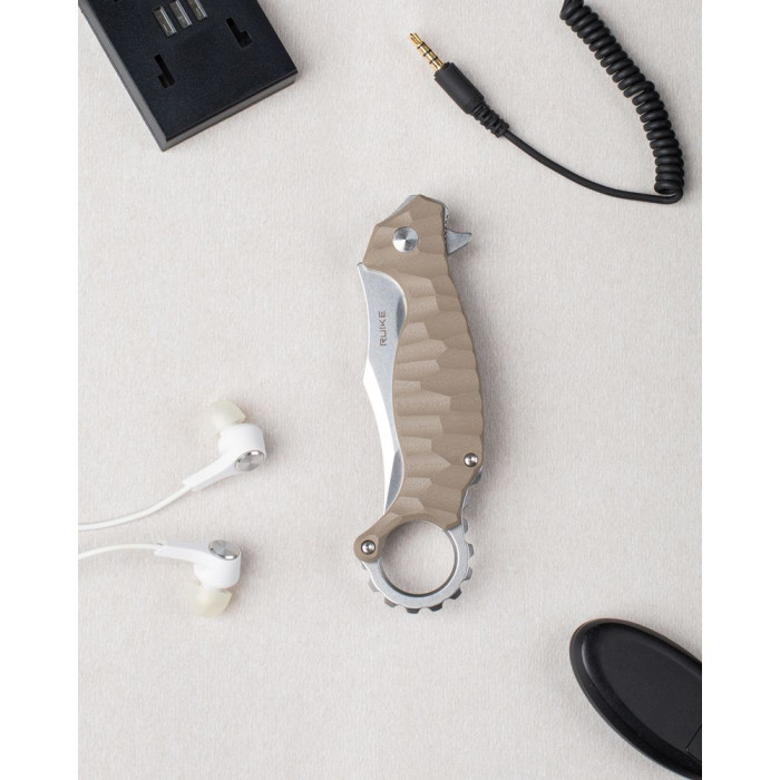 Ніж складаний Ruike P881-W, (7.6 см) 14C28N / G10 бежевий (P881-W)