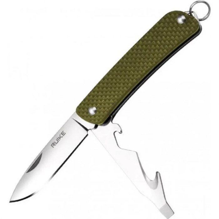 Ніж багатофункціональний Ruike Criterion S21, (5.3 см) 12C27 / G10 зелений, 5 інстр. (S21-G)
