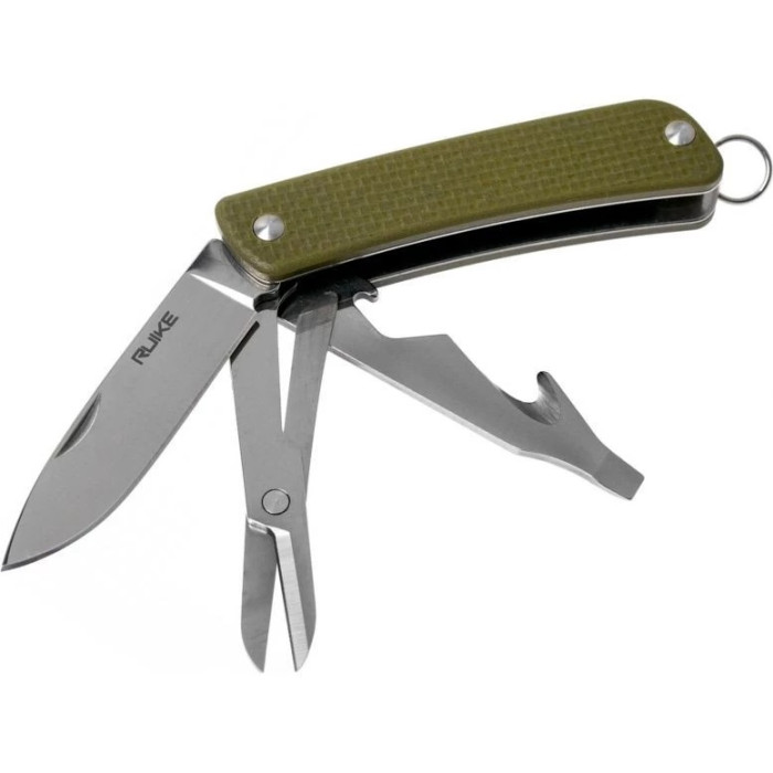 Ніж багатофункціональний Ruike Criterion S31, (5.3 см) 12C27 / G10 зелений, 6 інстр. (S31-G)