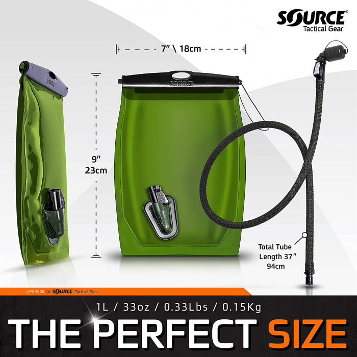 Питьевая система Source Kangaroo Collapsible Canteen 1L Black (4301550101)