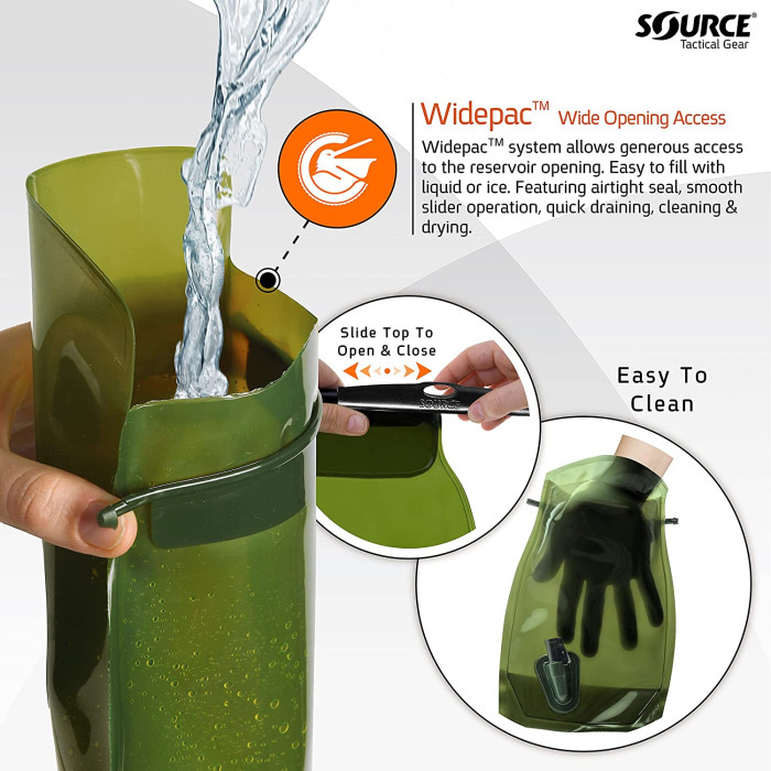 Питьевая система Source Kangaroo Collapsible Canteen 1L Black (4301550101)