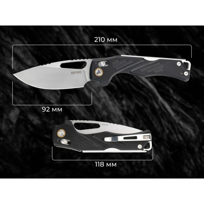 Ніж складаний SRM Mirage 239X-GB, Sandvik 14C28N, G10, Black (239X-GB)