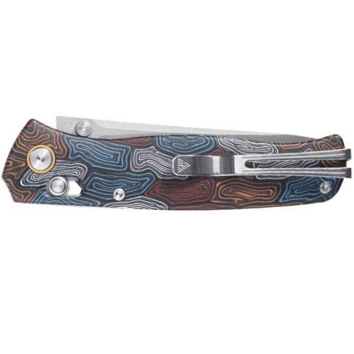 Ніж складаний SRM Medal 255L-GQ2, Lam. 140Cr, G10, Damascus Pattern (255L-GQ2)