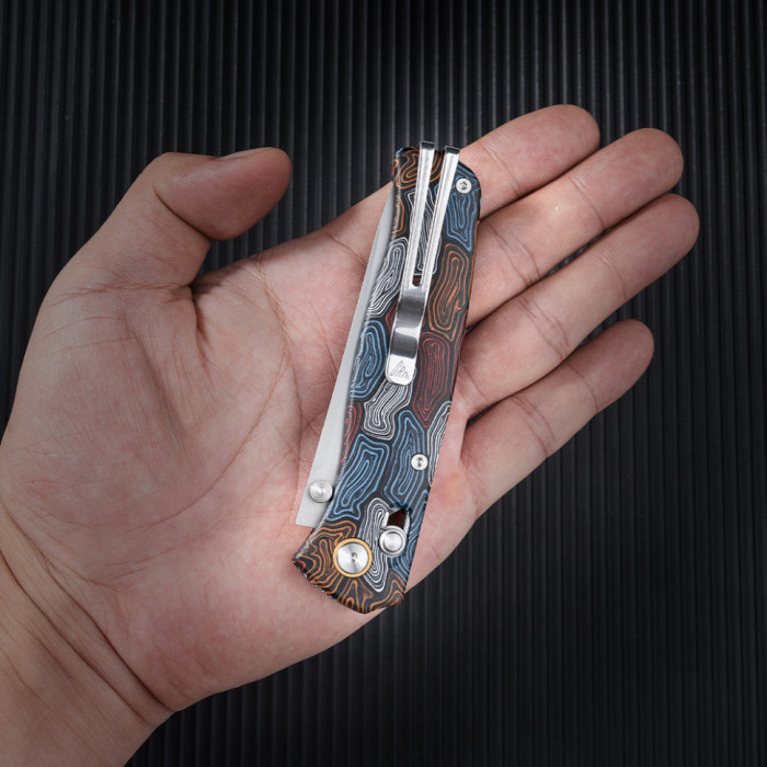 Ніж складаний SRM Medal 255L-GQ2, Lam. 140Cr, G10, Damascus Pattern (255L-GQ2)