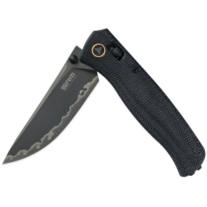 Нож складной SRM Medal 255L-MB3 (8.2 см) 140Cr / Micarta черный (255L-MB3)