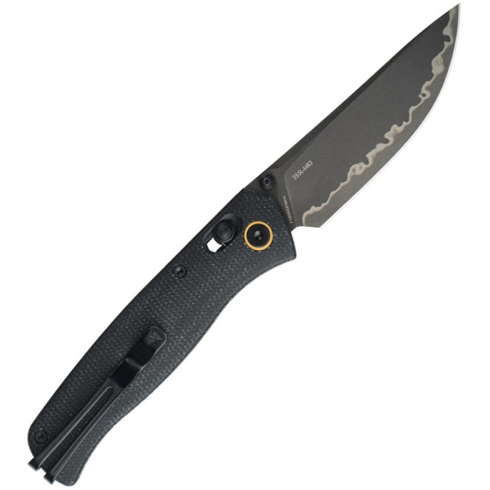 Нож складной SRM Medal 255L-MB3 (8.2 см) 140Cr / Micarta черный (255L-MB3)