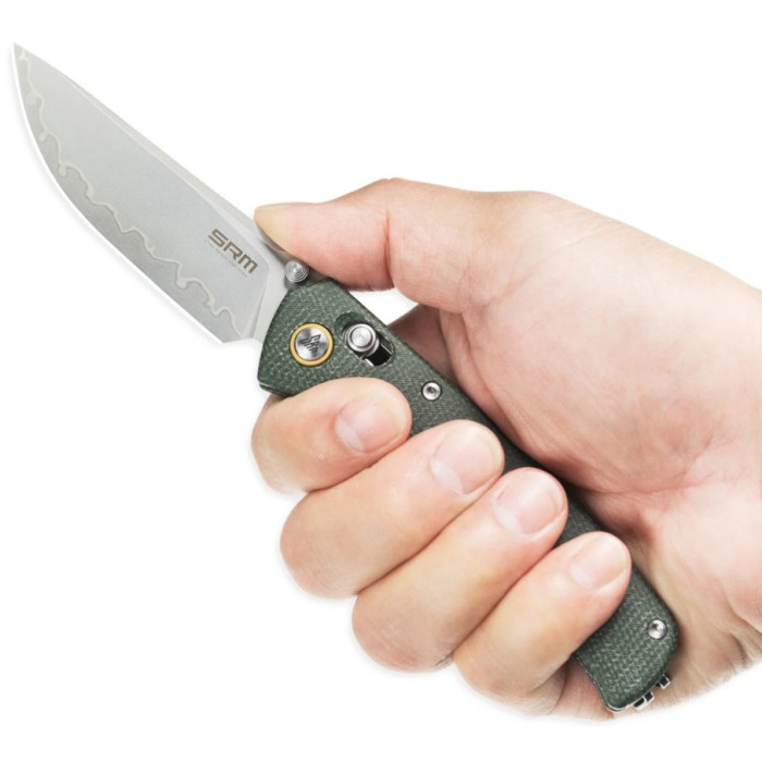 Нож складной SRM Medal 255L-MG3 (8.2 см) 140Cr / Micarta зеленый (255L-MG3)