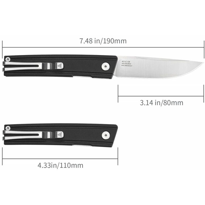 Нож складной SRM Gent 401LC-GB, 10Cr15CoMoV, G10, Black (401LC-GB)