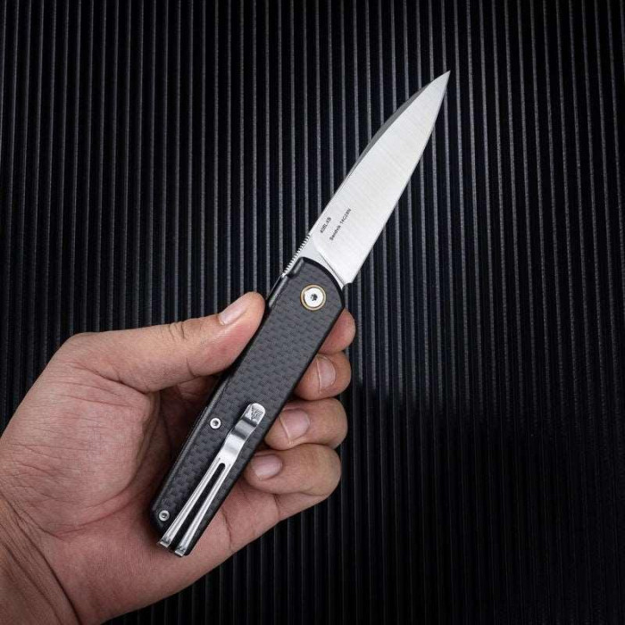Ніж складаний SRM Qrick 408L-KB, Sandvik 14C28N, G10 + carbon fiber, Black (408L-KB)