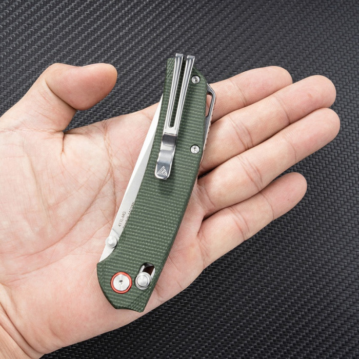 Нож складной SRM Asika 411L-MG (8.8 см) 14C28N / Micarta зеленый (411L-MG)