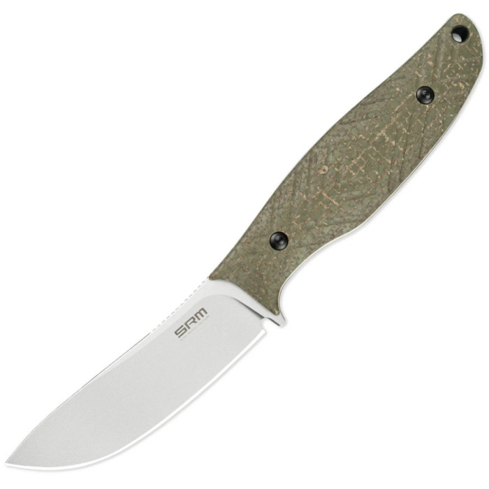 Ніж з чохлом SRM Fossa 605T-MP, (8.8 см) 14C28N / Micarta зелений (605T-MP)