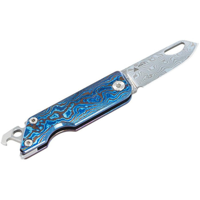 Нож складной SRM 6435, (4.1 см) Damascus / Titanium (6435-TL)