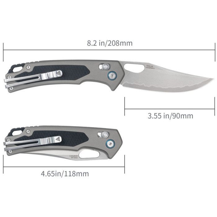 Ніж складаний SRM Retreiver 9203-AK, 140Cr, Aluminum, Grey (9203-AK)
