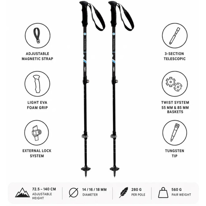 Треккинговые палки TSL Country Alu 3 Light, Black/Red (PFBCOA3LT.PY)