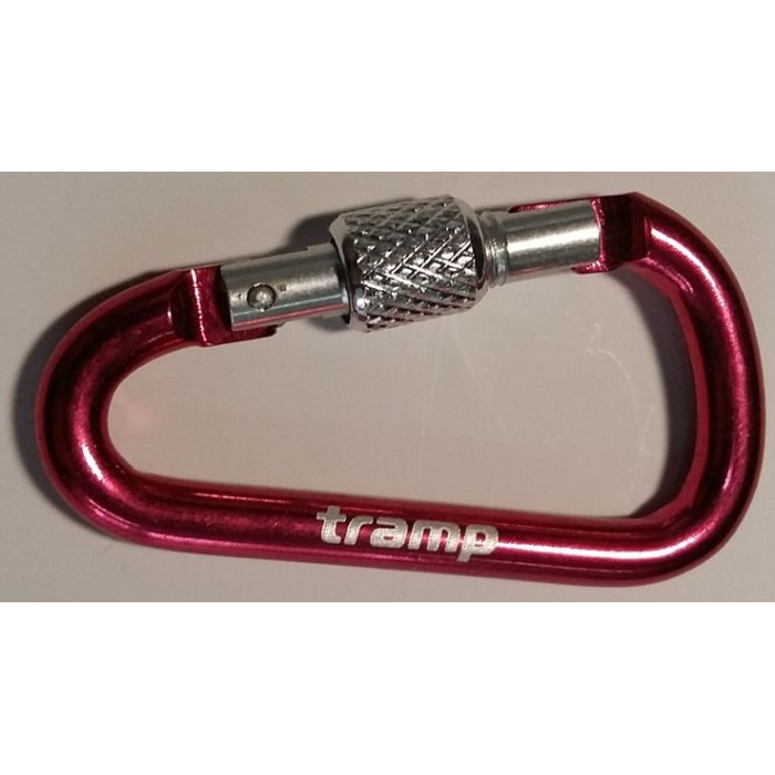 Карабин алюминиевый с муфтой Tramp 5 cm red (TRA-059-red)