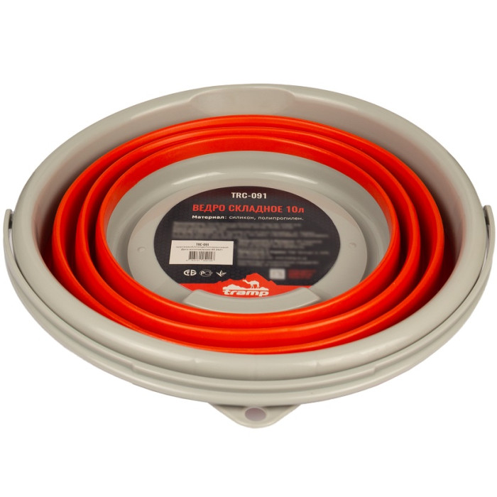 Відро складане силіконове Tramp 10L orange (TRC-091-orange)