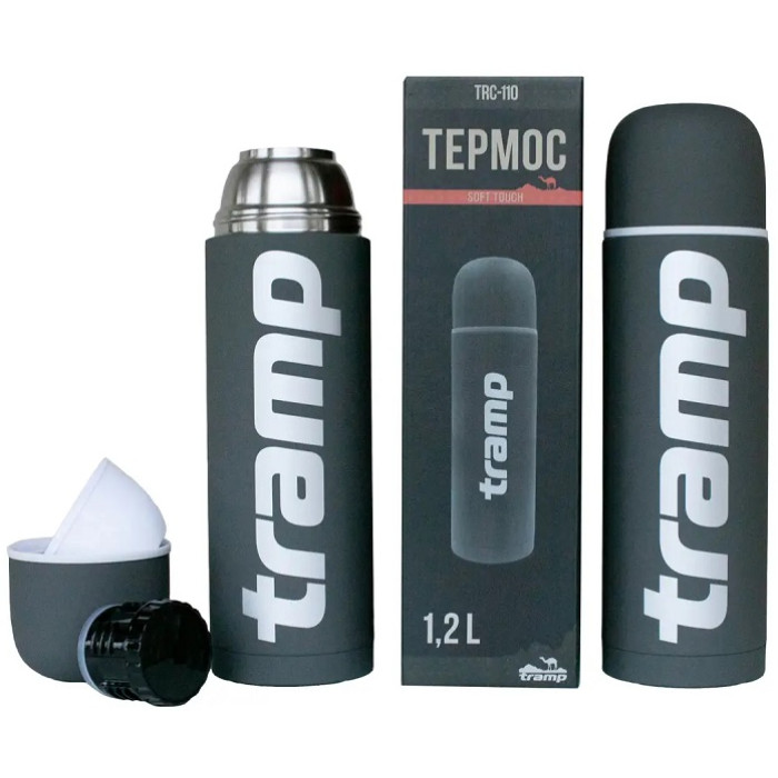 Термос Tramp Soft Touch 1.2L grey (UTRC-110-grey)