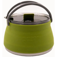 Чайник силиконовый с металлическим дном Tramp 1L oliva (TRC-125-olive)