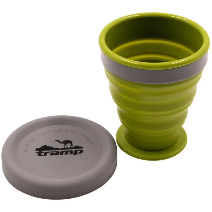 Склянка складана силіконова Tramp з кришкою 200ml green (UTRC-126-green)