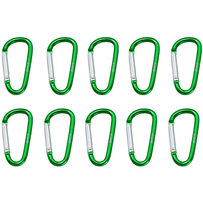 Набір карабінів алюмінієвих сувенірних (10 шт) Tramp 5 cm green (UTRA-298-green)