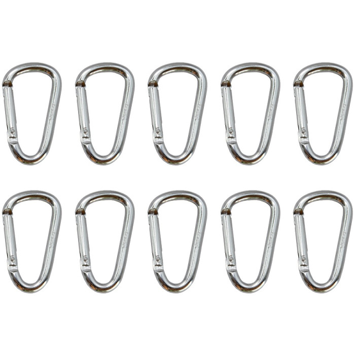 Набор карабинов алюминиевых сувенирных (10 шт) Tramp 6 cm silver (UTRA-300-silver)