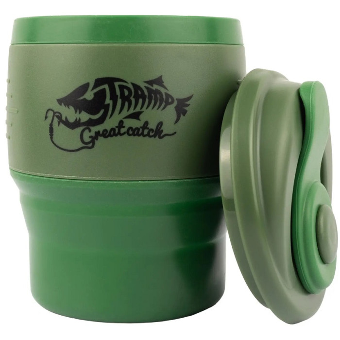 Кухоль складаний силіконовий з кришкою Tramp 350ml olive (UTRC-082-olive)
