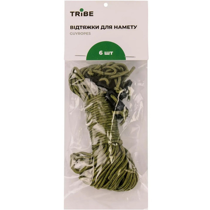Комплект оттяжек для палатки Tribe Guyropes green (T-AZ-0010-green)
