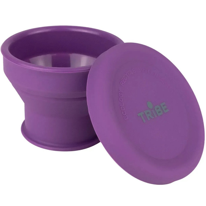 Стакан с крышкой силиконовый Tribe Collapsible Shot 90ml, plum (T-FF-0030-plum)