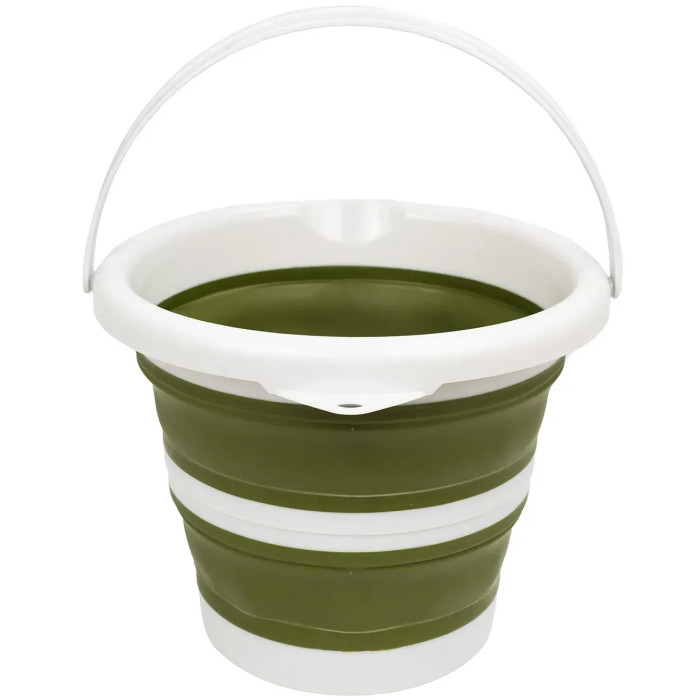 Ведро складное силиконовое Tribe Water Bucket 5 л, olive (T-FJ-0047-olive)