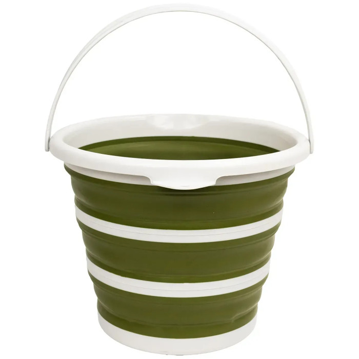 Ведро складное силиконовое Tribe Water Bucket 10 л, olive (T-FJ-0048-olive)
