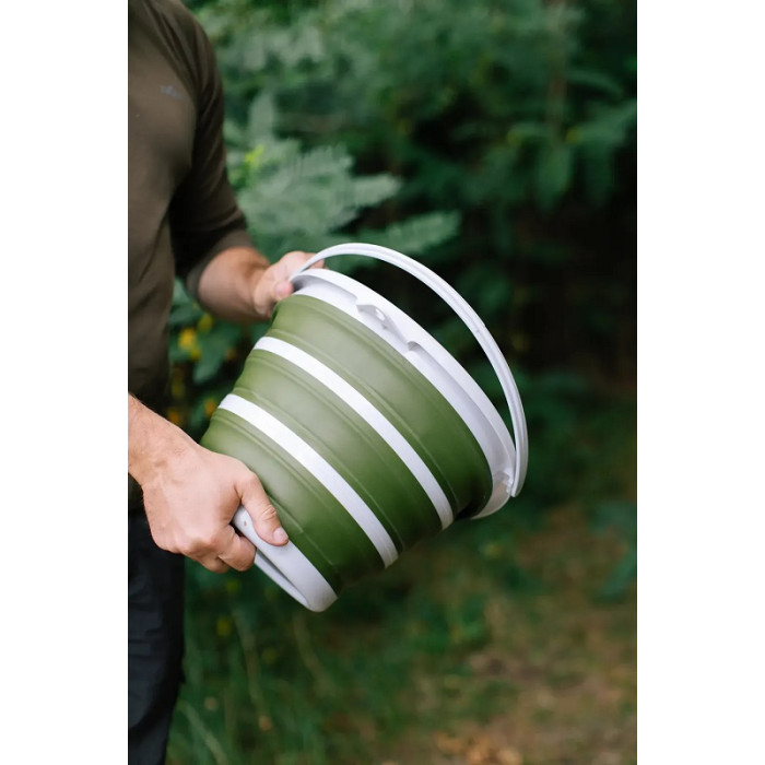 Ведро складное силиконовое Tribe Water Bucket 10 л, olive (T-FJ-0048-olive)