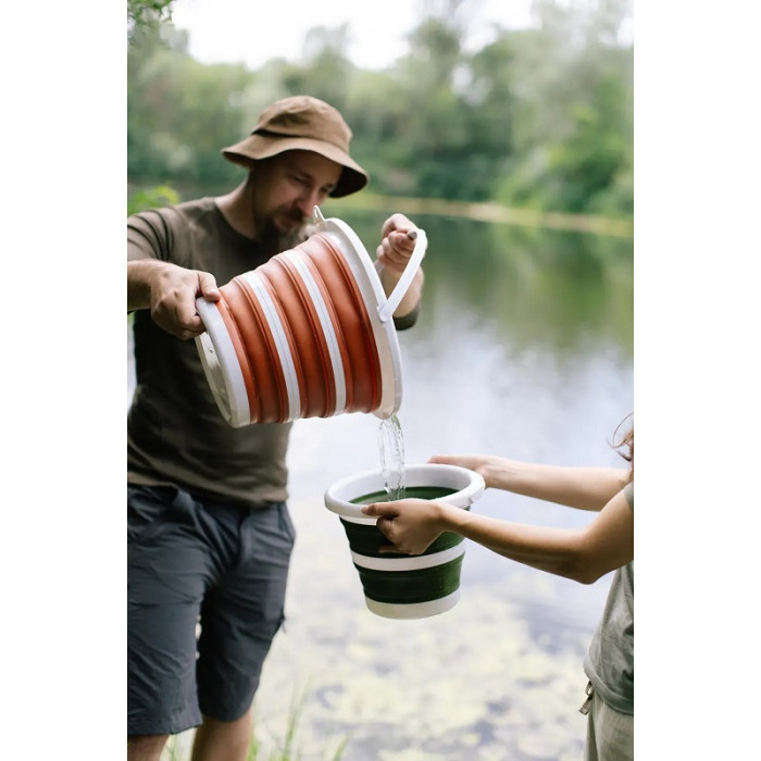 Ведро складное силиконовое Tribe Water Bucket 10 л, terracota (T-FJ-0048-terracota)