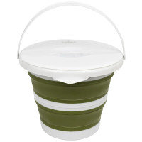 Ведро складное силиконовое с крышкой Tribe Water Bucket Lid 5 л, olive (T-FJ-0049-olive)