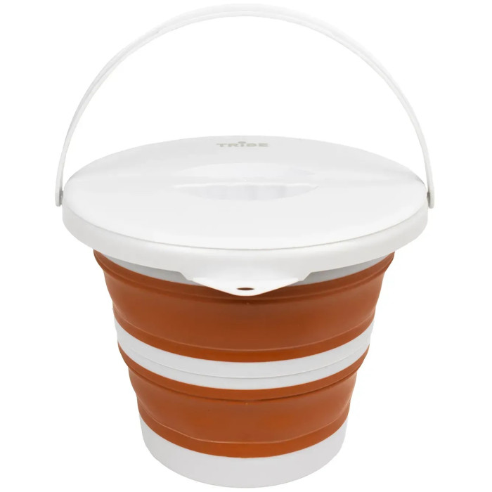 Ведро складное силиконовое с крышкой Tribe Water Bucket Lid 5 л, terracota (T-FJ-0049-terracota)