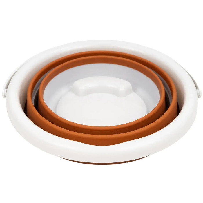 Ведро складное силиконовое с крышкой Tribe Water Bucket Lid 5 л, terracota (T-FJ-0049-terracota)