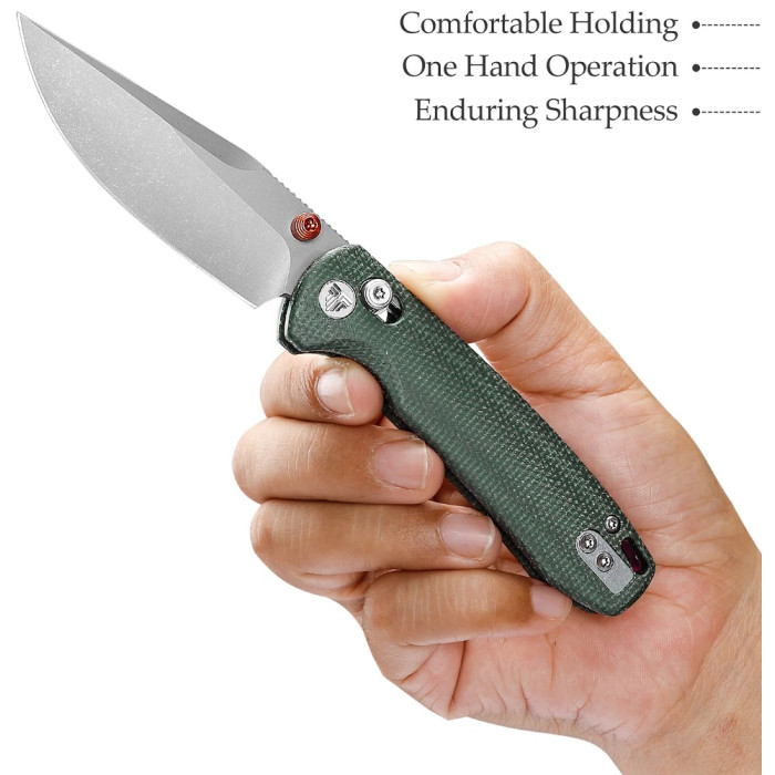 Нож складной Trivisa Butterfly-GM, зеленый, 14C28N, микарта (JM06-GM-14)