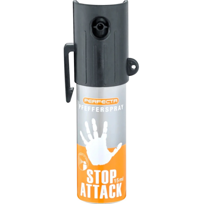 Аэрозольный газовый перечный баллончик с клипсой Umarex Perfecta Stop Attack 10%, 15 мл (2.1903)