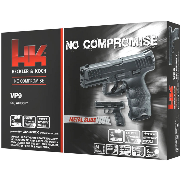 Пневматичний страйкбольний пістолет Umarex Heckler & Koch VP9, кал. 6 мм (2.6422)