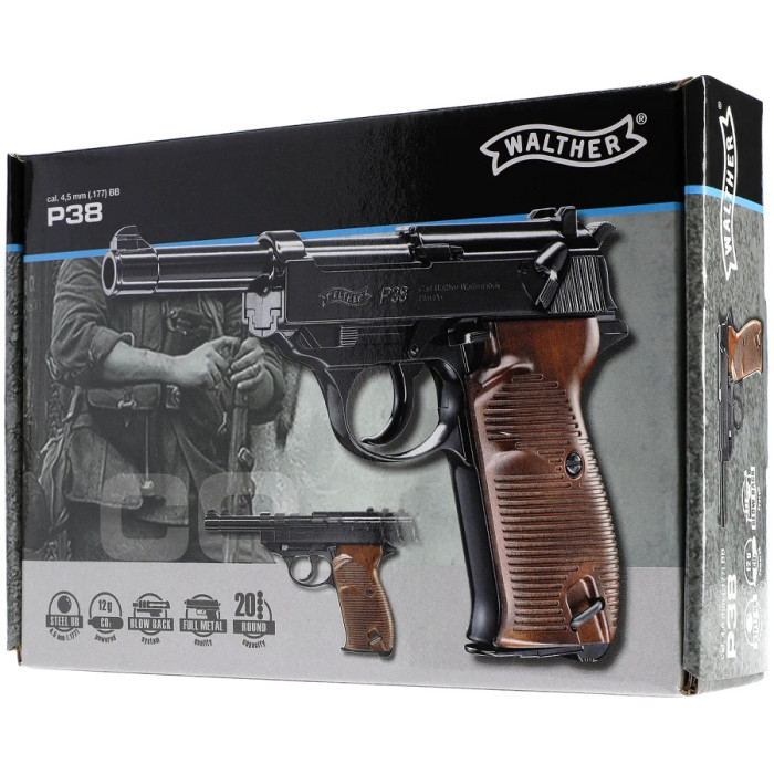Пневматичний пістолет Umarex Walther P38 Blowback кал. 4,5 мм (5.8089)
