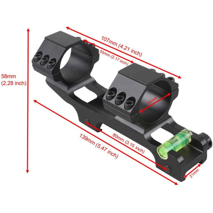 Моноблок с пузырьковым уровнем Vector Optics 30 mm (SCACD-08)