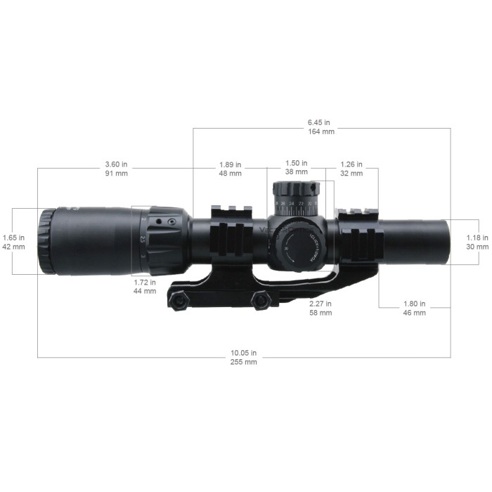 Приціл оптичний Vector Optics Mustang 1-4x24FFP Riflescope (SCFF-36)