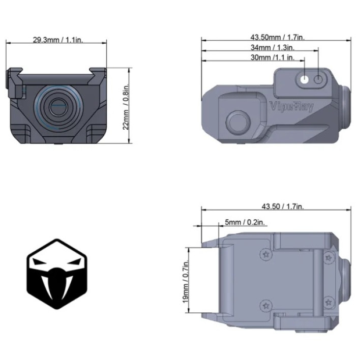 Лазерний цілевказівник Vector Optics VipeRay Scrapper Subcompact Pistol Green Laser Sight FDE (VRGL-P02)