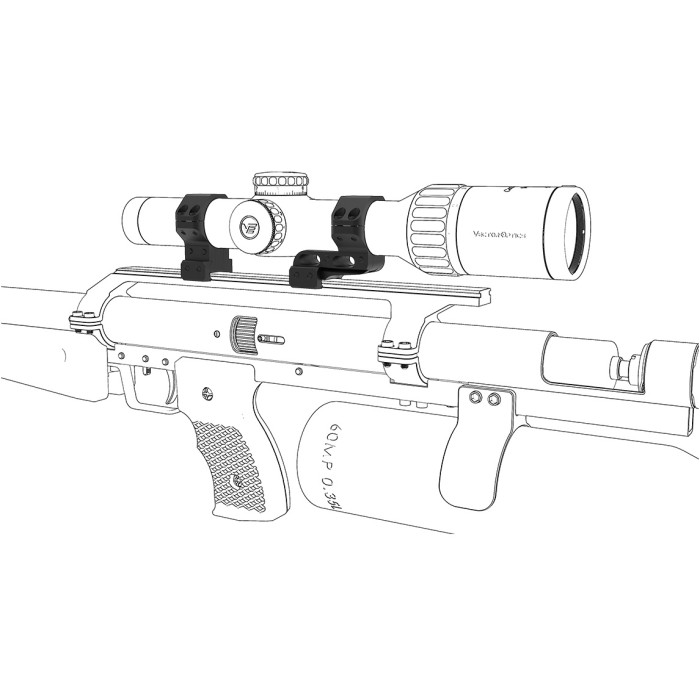 Кольца с выносом Vector Optics X-Aссu 30 mm на Вивер/Пикатинни с регулируемой высотой 35-41 mm (XASR-3060)