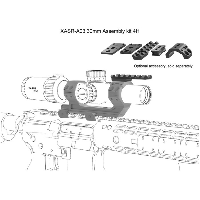 Моноблок з регульованою відстанню між кільцями Vector Optics 30 mm на Пікатінні (XASR-3037)