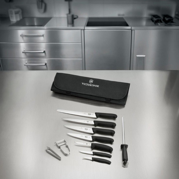 Набор кухонный Victorinox Chef's Knife Roll Starter Set, 10 предметов (5.4964.1)