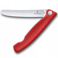 Нож кухонный складной Victorinox Swiss Classic Picnic 11 см, серрейтор, красный (6.7831.FC1)