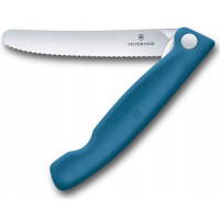 Нож кухонный складной Victorinox Swiss Classic Picnic 11 см, серрейтор, синий (6.7832.FC1)