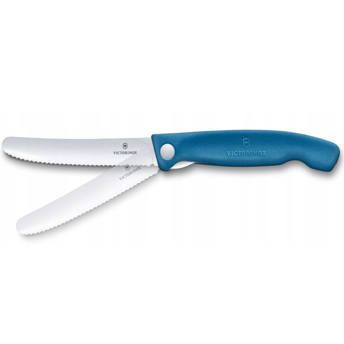 Ніж кухонний складаний Victorinox Swiss Classic Picnic 11 см, серрейтор, синій (6.7832.FC1)